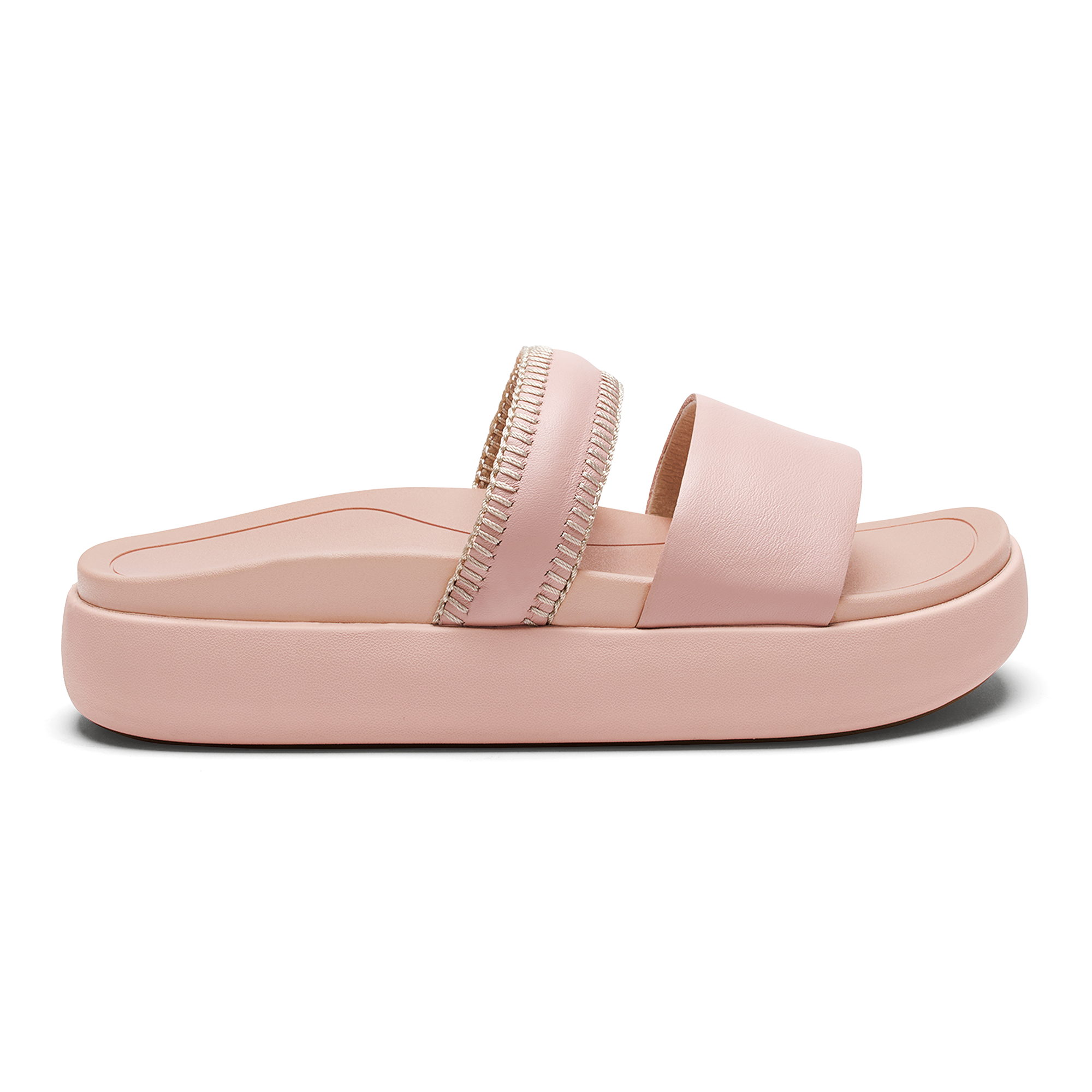 Pae Women's Leather Platform Sandals - Soft Pink