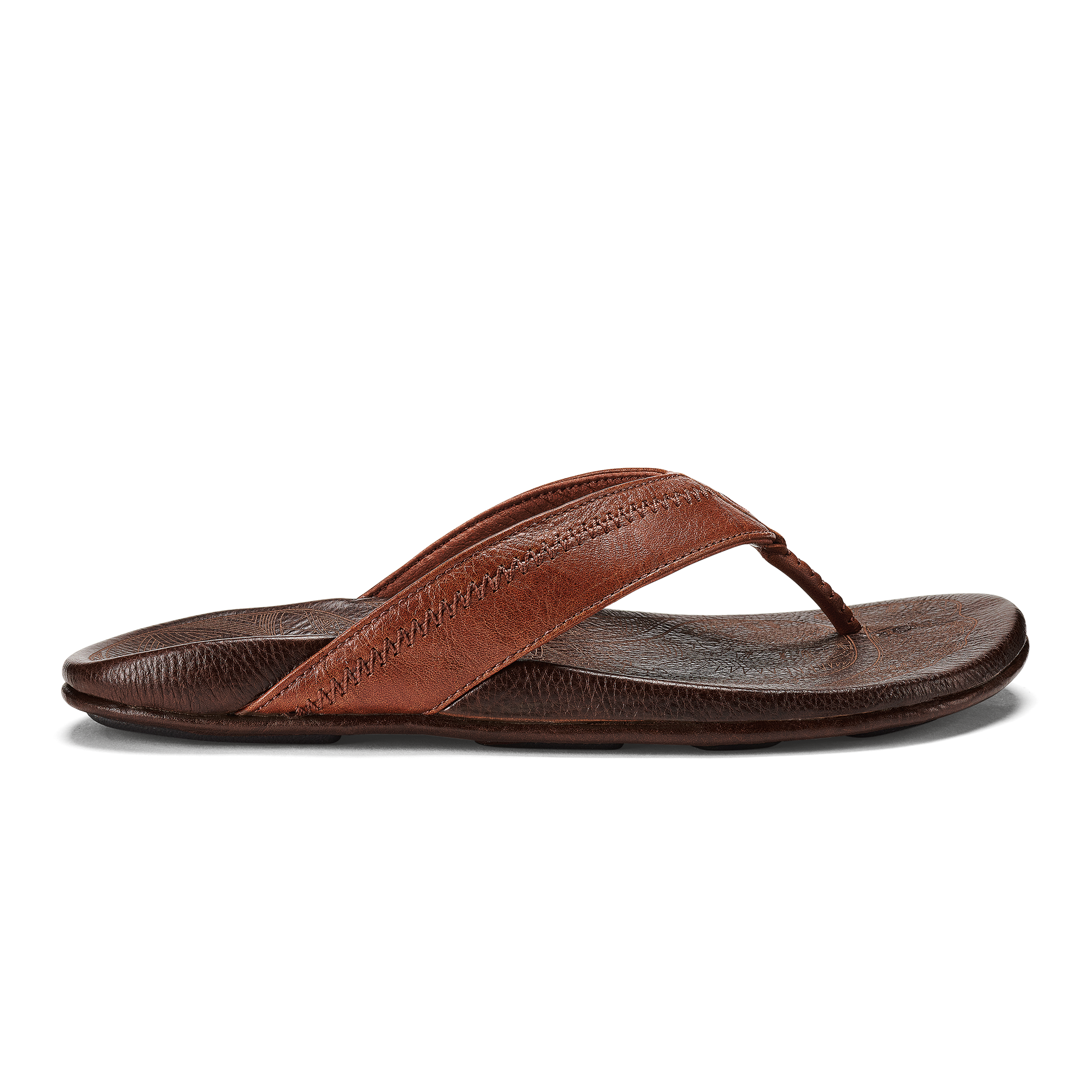 Hiapo - Rum / Dark Wood Men's Leather Beach Sandals