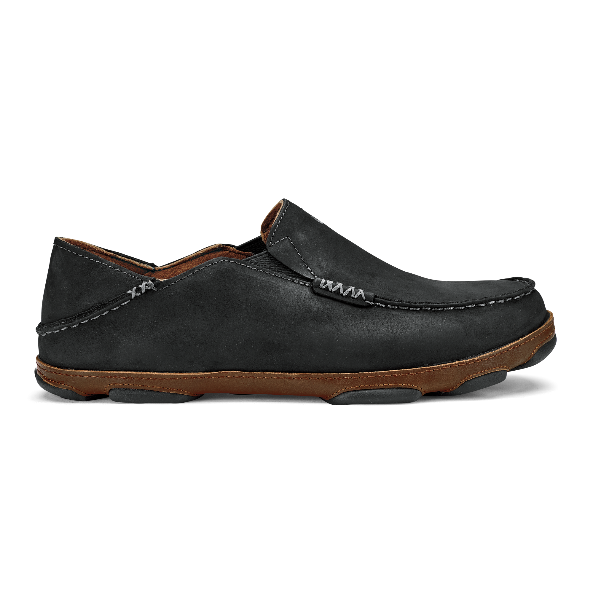 Molo   Men's Leather Slip On Shoes - Black / Toffee