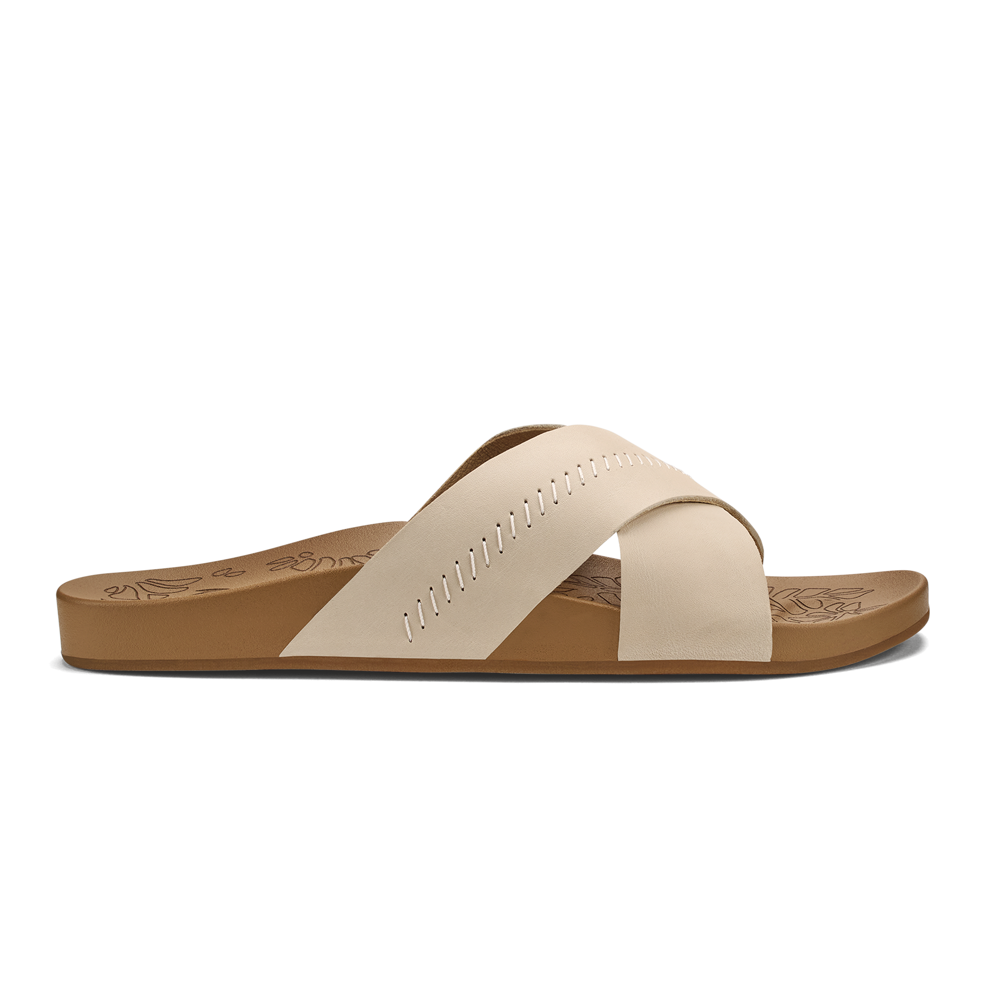 Kipe'a 'Olu Women's Slide Sandals - Puka / Tan