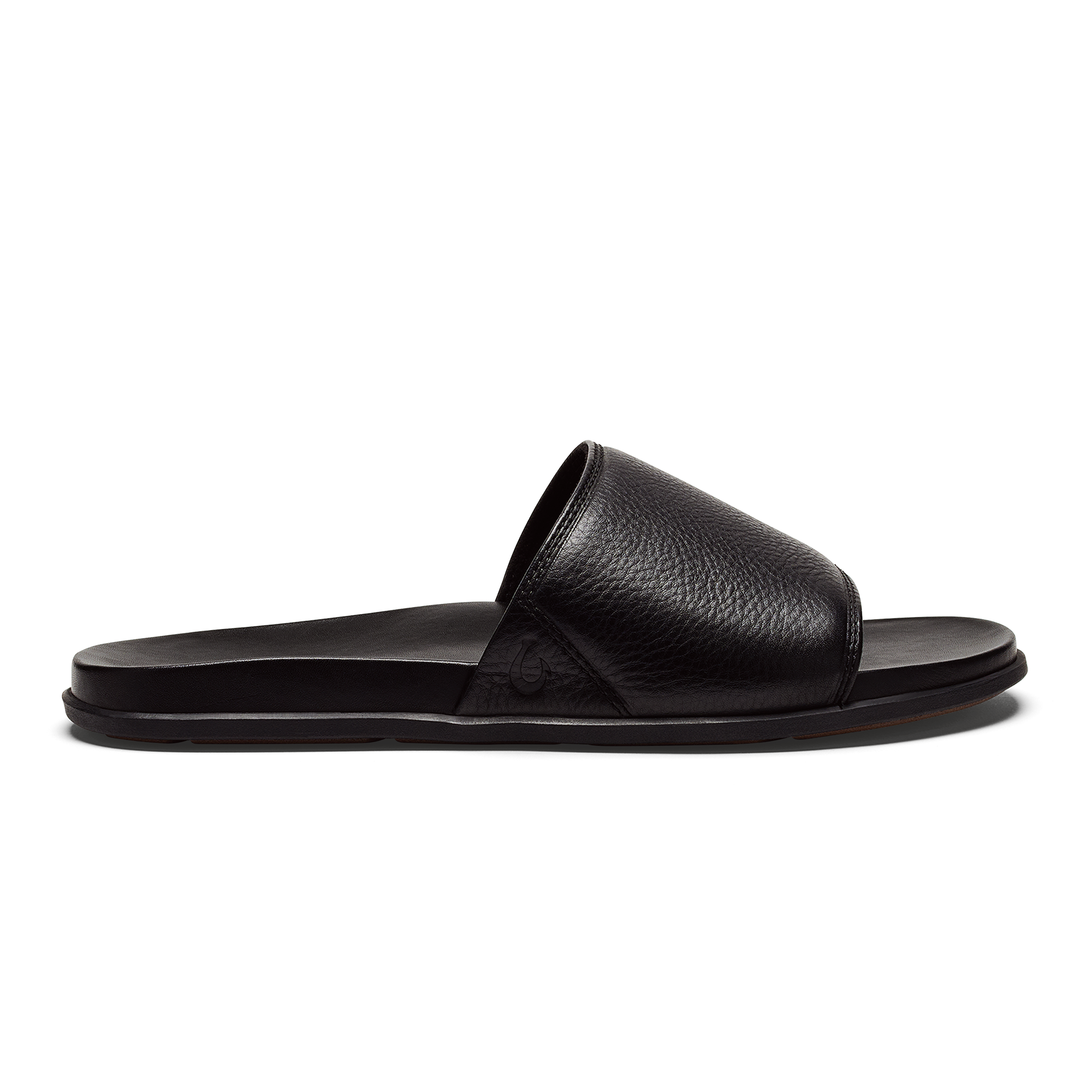 '  lali Slide Leather Beach Sandals - Black