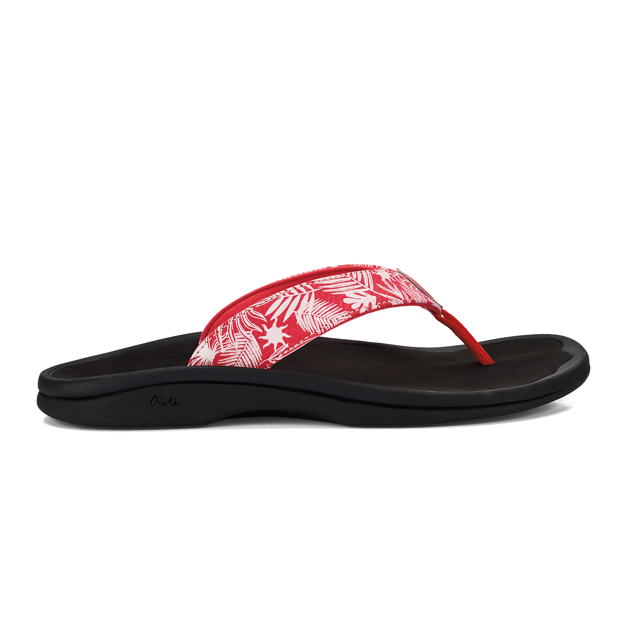 'Ohana Women's Beach Sandals - Lehua Flower / Onyx