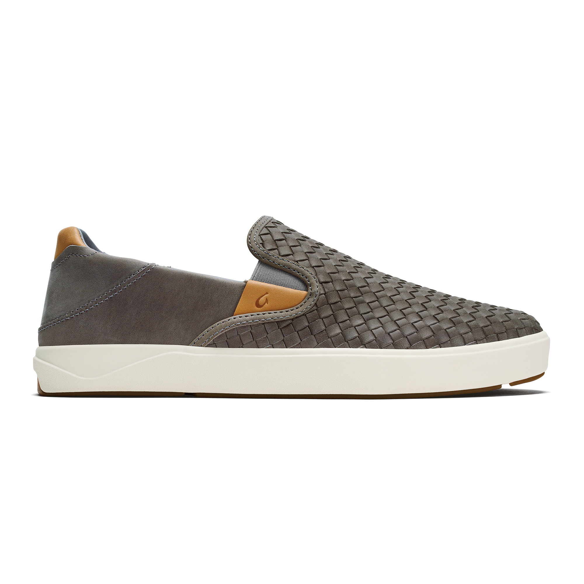 Lae'ahi Lauhala Men's Leather Slip-On Sneakers - Ash